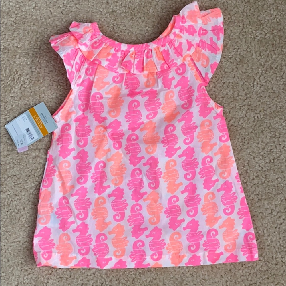 Carters Seahorse sleeveless top 3T girls
